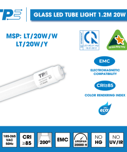 Glass LED Tube Light 1.2M 20W TPE