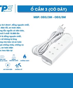 Multifunction 3-Sockets Power Strip TPE (3M/5M Cable)