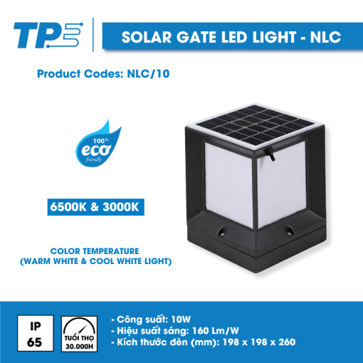Solar Gate Led Light 10W 3000K-6500K