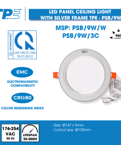 LED Panel Ceiling Light with Silver Frame TPE – PSB