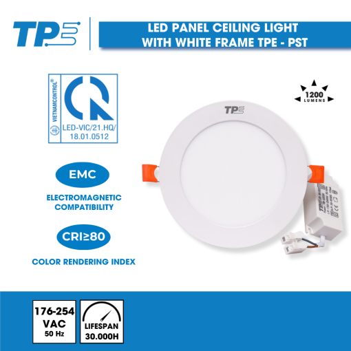 LED Panel Ceiling Light With White Frame TPE