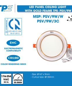 LED Panel Ceiling Light with Gold Frame TPE