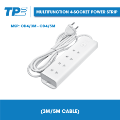 Multifunction 4-Socket Power Strip TPE (3M/5M Cable)
