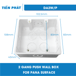 2 Gang Push Wall Box for PANA Surface - DA2W/P