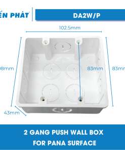 2 Gang Push Wall Box for PANA Surface - DA2W/P