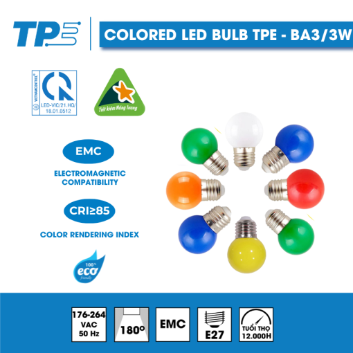 3W Colored LED Bulb TPE