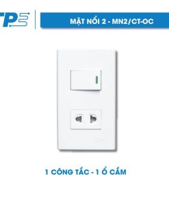 Mặt nổi 2, 1 công tắc - 1 ổ cắm