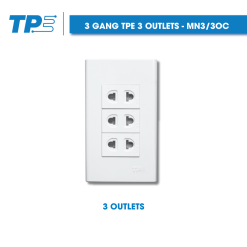 3 Gang TPE 3 outlets