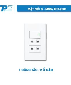 Mặt nổi 3, 1 công tắc - 2 ổ cắm
