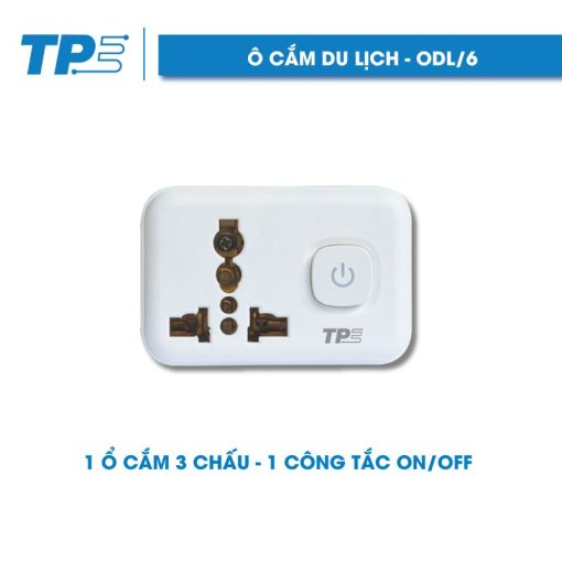 Travel adapter, 1 3-pin socket - 1 ON/OFF switch