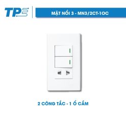 Mặt nổi 3, 2 công tắc - 1 ổ cắm