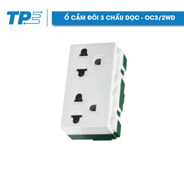 Vertical Double 3-Pin Socket