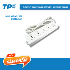TPE 5-outlet power socket with 3-prong plugs - OND 5