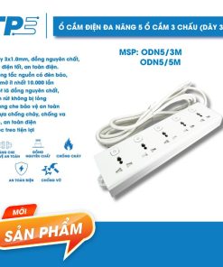 TPE 5-outlet power socket with 3-prong plugs - OND 5