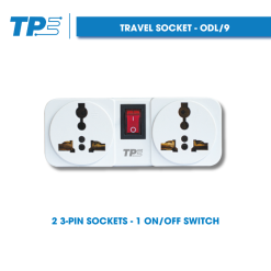 TPE Travel Socket, 2 3-pin sockets - 1 ON/OFF switch