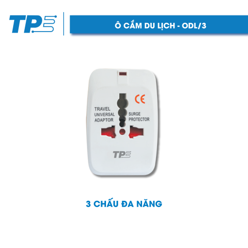 Travel adapter, 1 three-prong socket