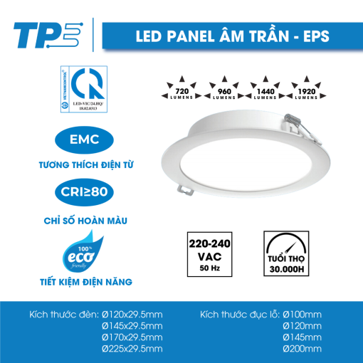 Led Panel Âm Trần EPS/ Trần Nổi
