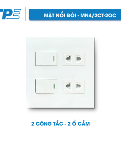 TPE double gang, 2 sockets - 2 switches
