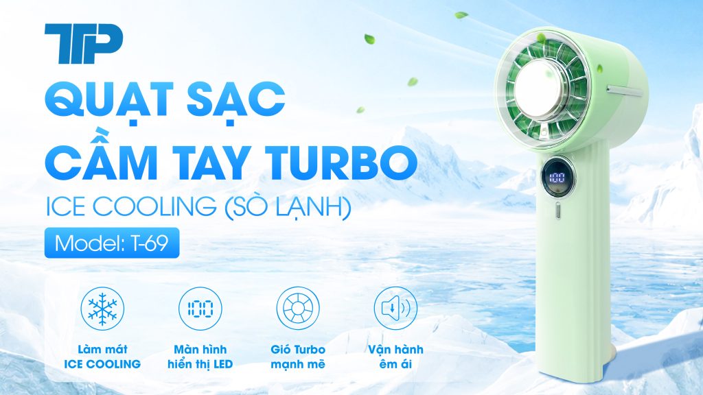 Quạt Cầm Tay Turbo Sò Lạnh T-69