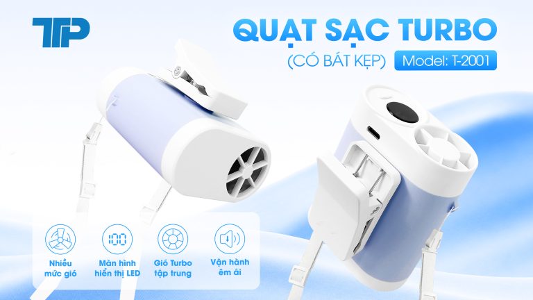 QUẠT SẠC TURBO CÓ BÁT KẸP T-2001