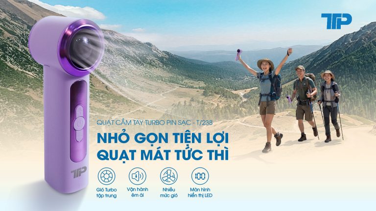 Quạt cầm tay Turbo Pin Sạc T-238